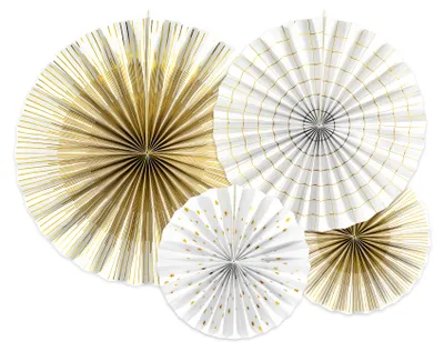 Immagine prodotto di 4 rosette decorative bianco-oro
