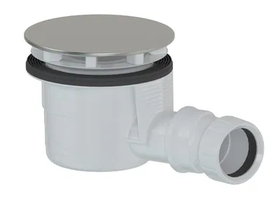 Produktbild von Polysan Duschwannensiphon, Durch. 90mm, DN40, polierter Edelstahl Abdeckung