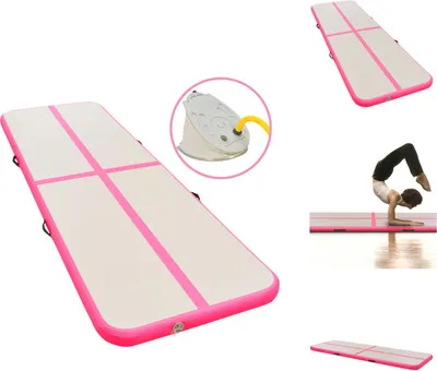 Produktbild von vidaXL Aufblasbare Gymnastikmatte mit Pumpe 300×100×10 cm PVC Rosa -  Yoga- & Pilatesmatten