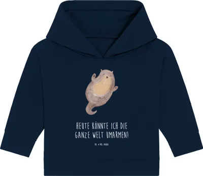 Produktbild von Mr. & Mrs. Panda Organic Baby Hoodie Otter Umarmen 12. - 18. Monat - French Navy - Geschenk, Optimistisch, glücklich, Hallo, gut Gelaunt, Kapuzensweatshirt, Seeotter See