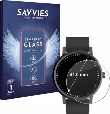 Produktbild von Savvies Schutzglas für Armbanduhren (Kreisrund, ø: 41 mm) Displayschutz 9H Glas klar transparent