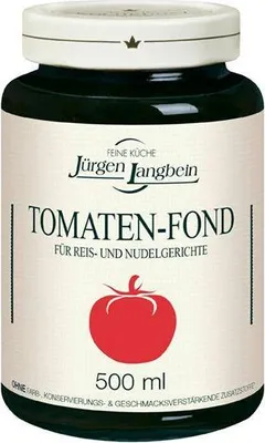 Produktbild von Jürgen Langbein Tomaten-Fond 500ml Glas Vegan  Lactosefrei  Ohne geschmacksverstärkende Zusatzstoffe