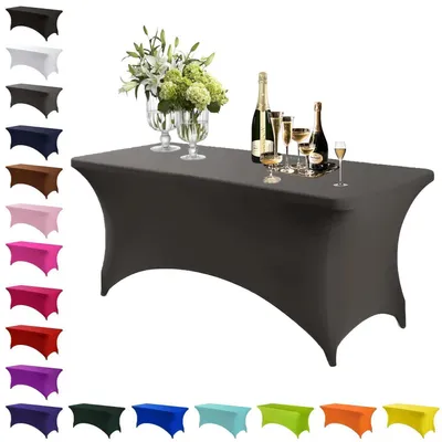 Obrázok produktu pre Elastická obrus, sivá, obdĺžnikový tvar, 120 x 60 cm, vyrobená z Elastanu, umývateľná, odolná proti pokrčeniu