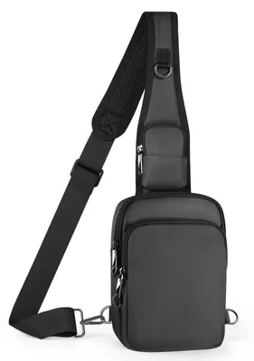 Produktbild von Umhängetasche Brusttasche Crossbody-Tasche - RFID-Schutz - Wasserdicht - Schwarz