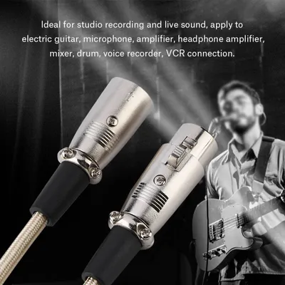 Imagen del producto de Cable XLR, cable XLR de 3 pies, cable XLR de 10 pies, cable XLR de 6 pies, cable XLR macho a hembra, cable XLR para micrófono, cable XLR macho a hembra para micrófono
