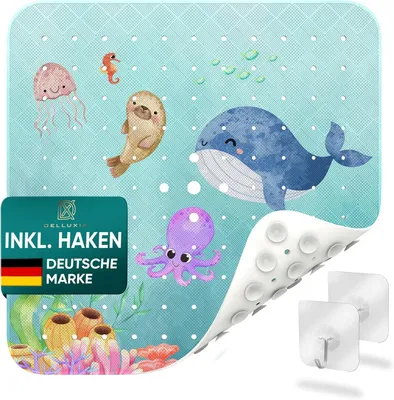 Obrázok produktu pre Protišmyková sprchová podložka 53 x 53 cm, BPA-free, odolná proti plesni, prateľná v práčke, bezpečná pre deti