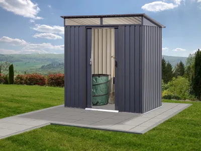 Produktbild von Gartenhaus mit Pultdach Lightline 195 x 121 cm anthrazit