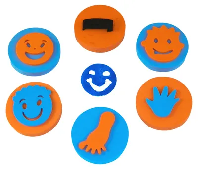Produktbild von EDUPLAY 370019 Handflächenstempel Fun 6er Set, mehrfarbig
