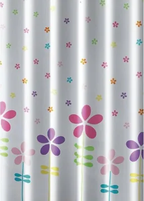 Image de Rideau de douche 180x180cm, polyester, fleuri