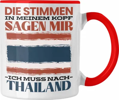 Produktbild von Trendation - Thailand Tasse Urlaub Heimat Geschenk Spruch Thailänder Geschenkidee (Rot)