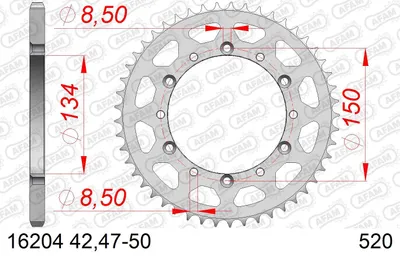 Produktbild von AFAM Kettenrad 16204-42 Hinten Stahl