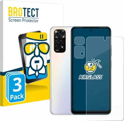 Produktbild von 3x BROTECT Schutzglas für Xiaomi Redmi Note 11S (Display+Kamera) Schutzfolie Panzer Folie Glas Display Schutz klar