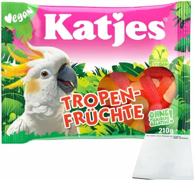 Produktbild von Katjes Tropen Früchte (210g Packung) + usy Block