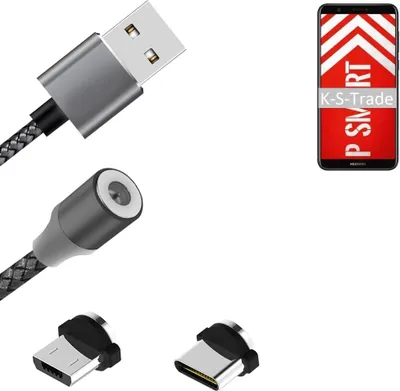 Produktbild von K-S-Trade Hochwertiges Magnet-Lade-kabel Sync-Kabel Daten-Kabel für Huawei P Smart mit USB-Typ-C-Anschluss und Micro-USB-Anschluss 2A bis zu 480mbps