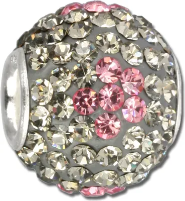 Produktbild von SilberDream grau rosa Blume Zirkonia Schmuck 925 Silber Bead GSB302