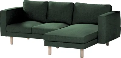 Produktbild von Dekoria Bezug für Norsborg 3-Sitzer Sofa mit Recamiere, dunkelgrün, Norsborg Bezug für 3-Sitzer Sofa mit Recamiere