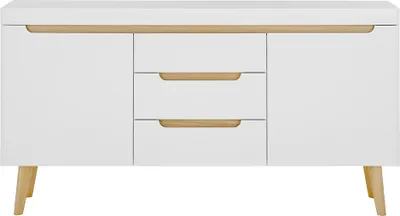 Produktbild von Sideboard Wohnzimmer in Weiß Matt mit Eiche STOCKTON-61