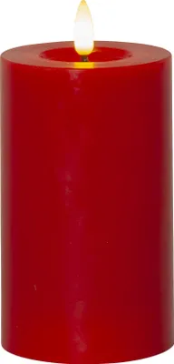 Produktbild von LED Stumpenkerze Flow rot flackernd Timer H 15cm Ø 75mm
