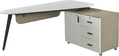 Produktbild von Designer Schreibtisch Dreieckig Weiß Arbeitstisch Bürotisch Arbeitszimmer