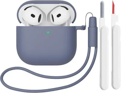 Produktbild von Silikon-Hüllen für AirPods 4. mit Reinigungsset - Lila
