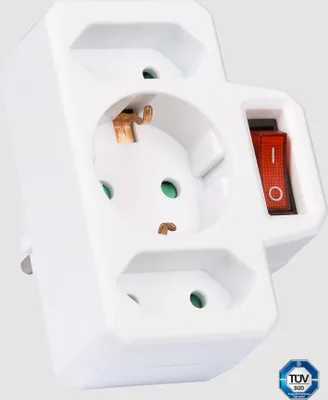 Produktbild von Steckdosen Adapter 3-fach Mehrfachstecker Mehrfachsteckdose Verteiler Steckdosen