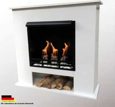 Produktbild von Ethanol und Gelkamin Kamin Modell 001W Weiss inkl. 27 teil. Set