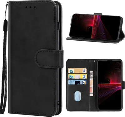 Produktbild von König Design Hülle kompatibel mit Sony Xperia 1 IV Kunstleder Handyhülle - Handy Case Schwarz