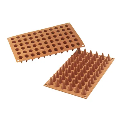 Image de Silikomart Moule à muffins Cône 48er Ø1,8cm H 3cm Silicone, terracotta