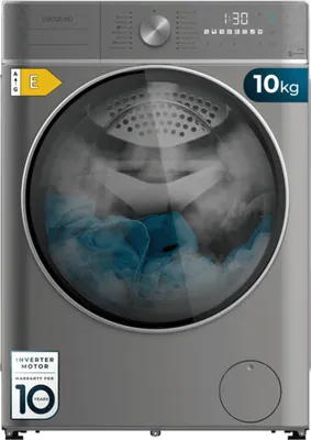 Produktbild von Cecotec Bolero Wash&Dry 10680 Inverter Steel, Frontlader, Freistehend, Edelstahl, Links, Drehregler, Perleffekt