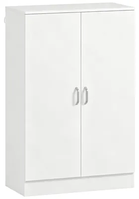 Immagine prodotto di Armadio per scarpe con 2 ante, capacità per 21 paia | Colore: Bianco | Dimensioni: 70x35x108 cm
