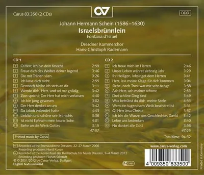 Produktbild von Rademann/Maass/Rentzsch/Hesse/Dresdner Kammerchor: Israelsbr