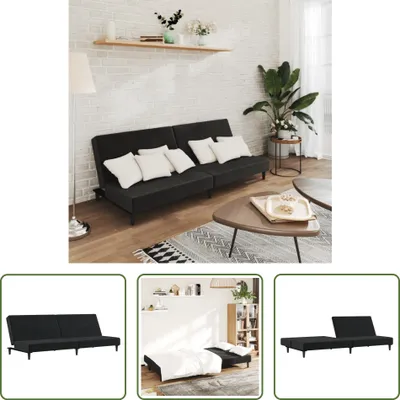 Image de The Living Store Canapé-lit 2 places noir velours