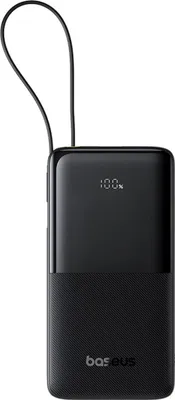 Obrázok produktu pre Baseus – Bipow 2 power banka vstavaný USB-C kábel, Type-C, USB, smart displej, 20000mAh, 20W – čierna