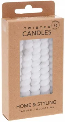 Obrázek produktu pro Sada 10 mini kuželových stolních svíček bílých 10 cm
