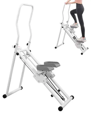 Image de Stepper vertical, blanc, pliable - Appareil de fitness pour l'entraînement du corps entier, idéal pour une utilisation à domicile