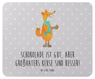 Produktbild von Mr. & Mrs. Panda Mauspad Großvaters Kekse - Grau Pastell - Geschenk, Großvater, Dankeschön, Lächeln, Kindheitserinnerungen, Freude, Mouse Pad, Familienküche, laptop, pc