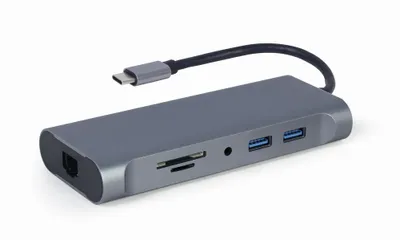 Produktbild von Gembird A-CM-COMBO7-01 Notebook-Dockingstation & Portreplikator USB 3.2 Gen 1 (3.1 Gen 1) Type-A Grau