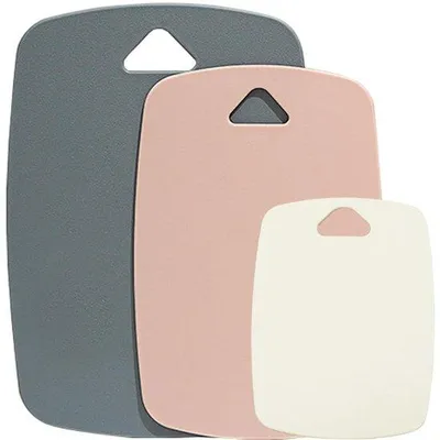 Obrázok produktu pre Sada troch plastových krájacích dosiek Unyqoos® (bez BPA) s rúčkou – rozmery: 35×25 / 30×20 / 20×15 cm, vhodné do umývačky riadu, ľahké, vhodné do kuchyne a na cesty
