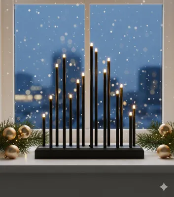 Produktbild von MeLiTec LED USB-C Stimmungslicht Rechteck Weihnachten, SL68, Schwarz matt, warmweiß (3000K), dimmbar (3 Stufen), 5h-Timer, kabellos inkl. Akku, – Dekorationslicht, Weihnachtsbeleuchtung, Fensterlicht