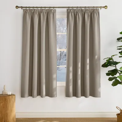 Obrázek produktu pro Záclony s tepelnou izolací, béžové barvy, balení 2 kusů, rozměry 175 cm (výška) x 140 cm (šířka)