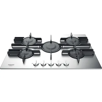 Image de Hotpoint FTGHL 751 D/IX/HA Table de cuisson encastrable en acier 75 cm gaz 5 brûleurs