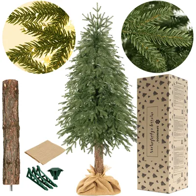 Zdjęcie produktu dla Choinka bożonarodzeniowa Świerk DeLuxe naturalny na pniu 220 cm