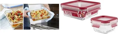 Produktbild von EMSA CLIP & CLOSE GLAS, Box, Quadratisch, 0,18 l, Transparent, Glas, 420 °C