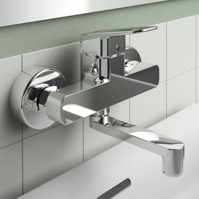 Produktbild von Ideal Standard Wand-Waschtischarmatur Ceraplan Aufputz, Ausladung 148-153mm BD241AA Chrom