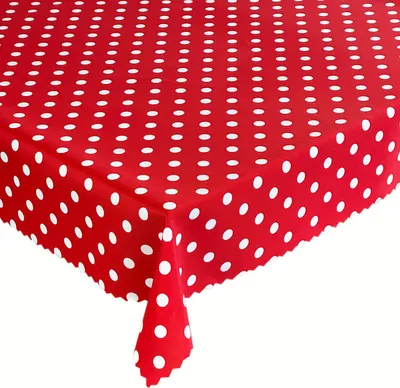 Produktbild von Tischdecke Fleckenresistente Tischtücher Abwaschbar Pflegeleicht Lotus Effekt Gedruckt Polka Dots Rot 80x80 cm