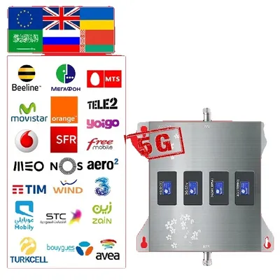 Obrázek produktu pro Zesilovač signálu, zesiluje signály GSM 2G-4G, kompatibilní s více poskytovateli, 800 900 1800 2100