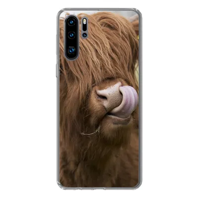 Produktbild von MuchoWow® Handyhülle Schutzhülle Hülle für Huawei P30 Pro Schottischer Highlander - Braun - Kuh Silikon Softcase Handy Hülle - Schutzdeckel
