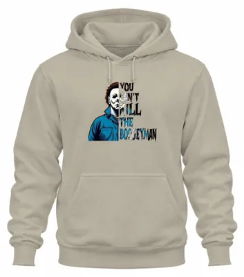 Immagine prodotto di Boogeyman Halloween Slogan Killer Horror Slasher Mask Retro Unisex Hoodie Felpa con cappuccio, Nature, L