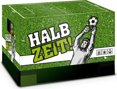 Produktbild von itenga Bierkasten Geschenkverpackung Motiv Fußball- Hülle zum Aufstecken auf Bierkasten