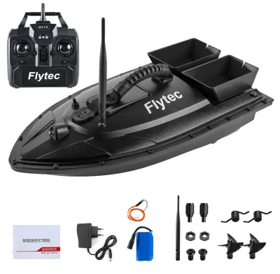 Image de Bateau télécommandé pour la pêche - Portée de 500 mètres - Double moteur - Capacité de charge de 1,5 kg